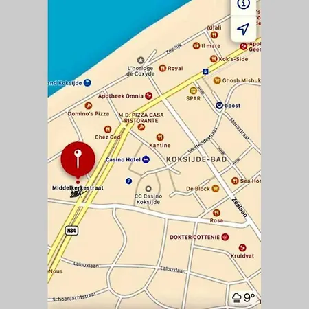 Zonnige Mermoz Koksijde-bad Lejlighed